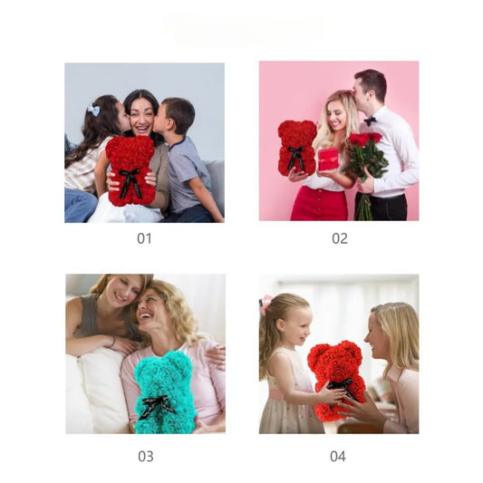 New Artificial Flower Eternal Rose Teddy Bear