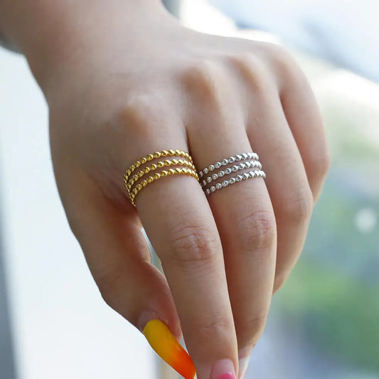 Stainless Steel Beads Design Rings